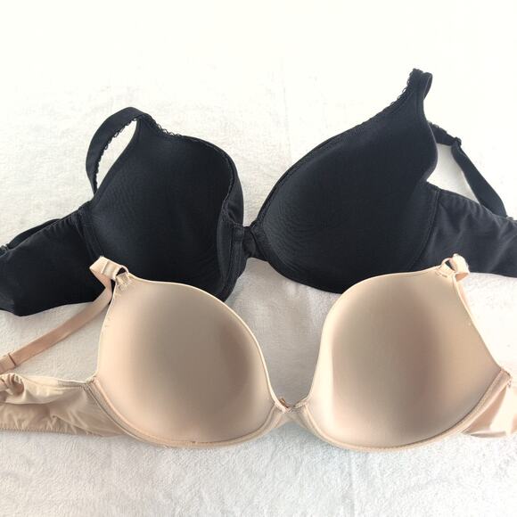 Victoria's Secret (2)Wired Unpadded Demi/BodyByVictoria Bras Size36DD Nude/Black - Picture 6 of 9
